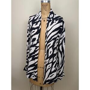 1990's zebra animal print button up shirt